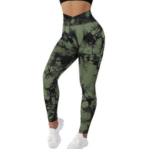 Open afbeelding in diavoorstelling Seamless Tie Dye Leggings Women Yoga Pants Push Up Sport Fitness Running Gym Leggings
